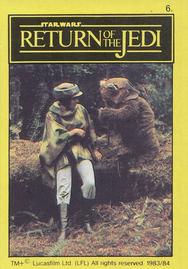 1983 Monty Fabrieken Return of the Jedi Mini Cards #6 Princess Leia / Wicket Front