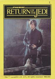 1983 Monty Fabrieken Return of the Jedi Mini Cards #7 Luke Skywalker Front