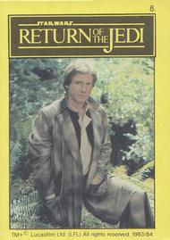 1983 Monty Fabrieken Return of the Jedi Mini Cards #8 Han Solo Front