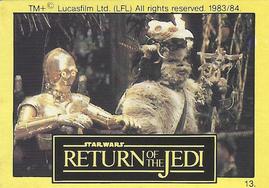 1983 Monty Fabrieken Return of the Jedi Mini Cards #13 C-3PO / Logray Front