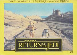 1983 Monty Fabrieken Return of the Jedi Mini Cards #20 R2-D2 / C-3PO Front