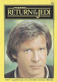 1983 Monty Fabrieken Return of the Jedi Mini Cards #28 Han Solo Front