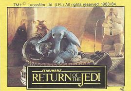 1983 Monty Fabrieken Return of the Jedi Mini Cards #42 Max Reebo Front