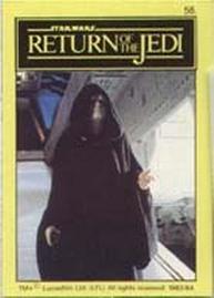 1983 Monty Fabrieken Return of the Jedi Mini Cards #58 Emperor Palpatine Front