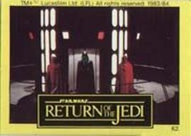 1983 Monty Fabrieken Return of the Jedi Mini Cards #62 Emperor Palpatine / Emperor's Royal Guard Front