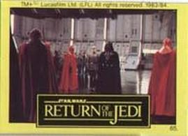 1983 Monty Fabrieken Return of the Jedi Mini Cards #65 Darth Vader / Emperor's Royal Guard Front