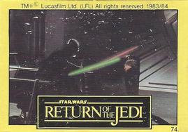 1983 Monty Fabrieken Return of the Jedi Mini Cards #74 Darth Vader / Luke Skywalker Front