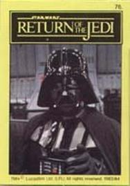 1983 Monty Fabrieken Return of the Jedi Mini Cards #76 Darth Vader Front