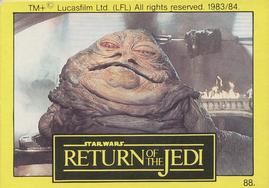 1983 Monty Fabrieken Return of the Jedi Mini Cards #88 Jabba the Hutt Front