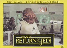 1983 Monty Fabrieken Return of the Jedi Mini Cards #89 Admiral Ackbar Front