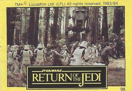 1983 Monty Fabrieken Return of the Jedi Mini Cards #98 Battle on Endor Front