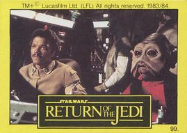 1983 Monty Fabrieken Return of the Jedi Mini Cards #99 Lando Calrissian / Nien Nunb Front