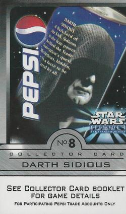 1999 Pepsi Star Wars Episode I #8 Darth Sidious Front