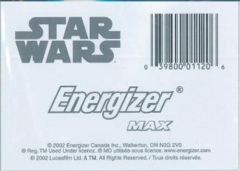 2002 Energizer Max Star Wars Action Battle #NNO OBI-WAN Vs. Darth Vader Back