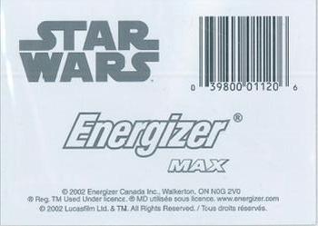 2002 Energizer Max Star Wars Action Battle #NNO QUI-GON JINN Vs. Darth Maul Back