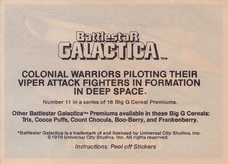 1978 Big G Cereal Premiums Battlestar Galactica #11 Colonial Vipers Back