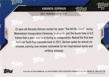2020 Topps Now USA Election #20 Amanda Gorman Back