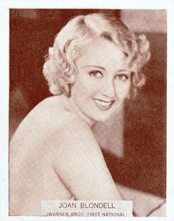 1933 Wills's Famous Film Stars (Medium Size) #10 Joan Blondell Front