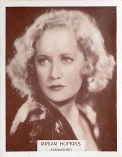 1933 Wills's Famous Film Stars (Medium Size) #24 Miriam Hopkins Front