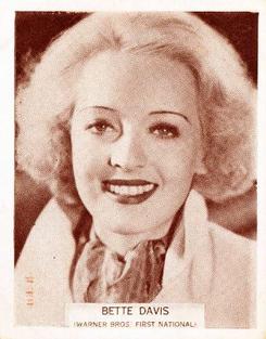 1933 Wills's Famous Film Stars (Medium Size) #51 Bette Davis Front