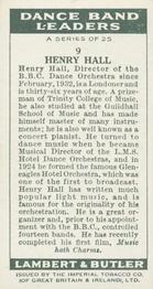 1936 Lambert & Butler Dance Band Leaders #9 Henry Hall Back