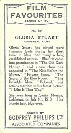 1934 Godfrey Phillips Film Favourites #37 Gloria Stuart Back