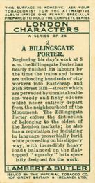 1934 Lambert & Butler London Characters #2 A Billingsgate Porter Back