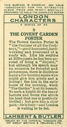 1934 Lambert & Butler London Characters #9 The Covent Garden Porter Back