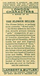 1934 Lambert & Butler London Characters #11 The Flower Seller Back