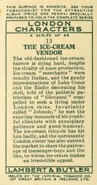 1934 Lambert & Butler London Characters #13 The Ice-Cream Vendor Back