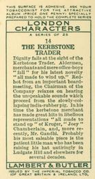 1934 Lambert & Butler London Characters #14 The Kerbstone Trader Back