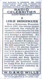 1935 Wills's Radio Celebrities (Second Series) #8 Leslie Bridgewater Back