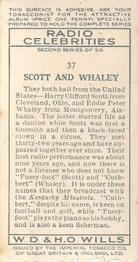 1935 Wills's Radio Celebrities (Second Series) #37 Scott and Whaley Back