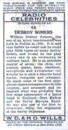 1935 Wills's Radio Celebrities (Second Series) #43 Debroy Somers Back