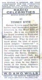 1935 Wills's Radio Celebrities (Second Series) #45 Sydney Kyte Back