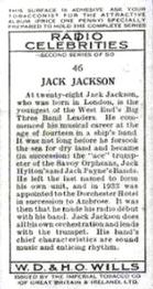1935 Wills's Radio Celebrities (Second Series) #46 Jack Jackson Back