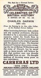 1935 Carreras Celebrities of British History #44 Charles Darwin Back