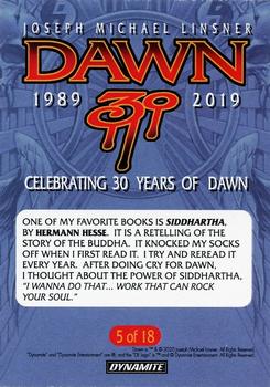 2020 Dynamite Joseph Michael Linsner’s Dawn 30th Anniversary #5 One of my favorite books is Siddhartha by Hermann Hesse.  It is a retelling… Back