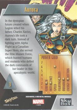 2021 SkyBox Metal Universe Marvel X-Men #3 Aurora Back