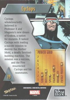 2021 SkyBox Metal Universe Marvel X-Men #19 Cyclops Back