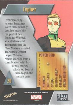 2021 SkyBox Metal Universe Marvel X-Men #20 Cypher Back
