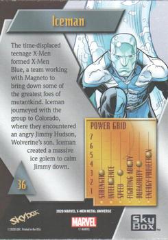 2021 SkyBox Metal Universe Marvel X-Men #36 Iceman Back