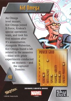 2021 SkyBox Metal Universe Marvel X-Men #40 Kid Omega Back