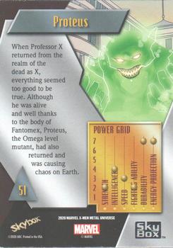 2021 SkyBox Metal Universe Marvel X-Men #51 Proteus Back