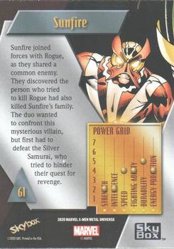2021 SkyBox Metal Universe Marvel X-Men #61 Sunfire Back