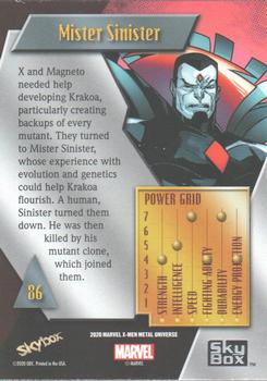 2021 SkyBox Metal Universe Marvel X-Men #86 Mister Sinister Back