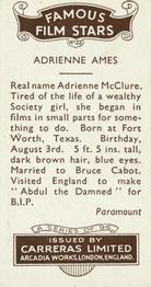 1935 Carreras Famous Film Stars #22 Adrienne Ames Back