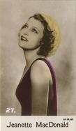 1935 C & T Bridgewater Film Stars (4th Series) #27 Jeanette MacDonald Front