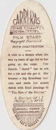 1934 Carreras Film Stars #15 Ruth Chatterton Back