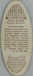 1934 Carreras Film Stars #55 Heather Angel Back
